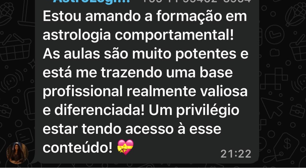 Depoimento de aluna da Formação em Astrologia Comportamental 2